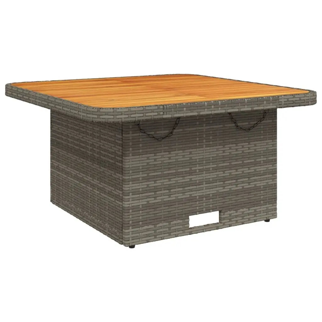 80x80x71cm Grey Poly Rattan Garden Table