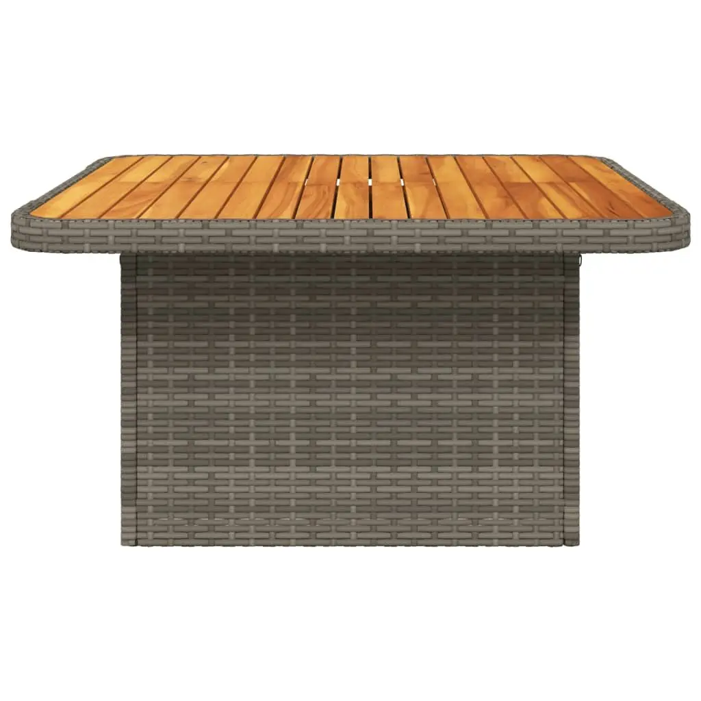 80x80x71cm Grey Poly Rattan Garden Table