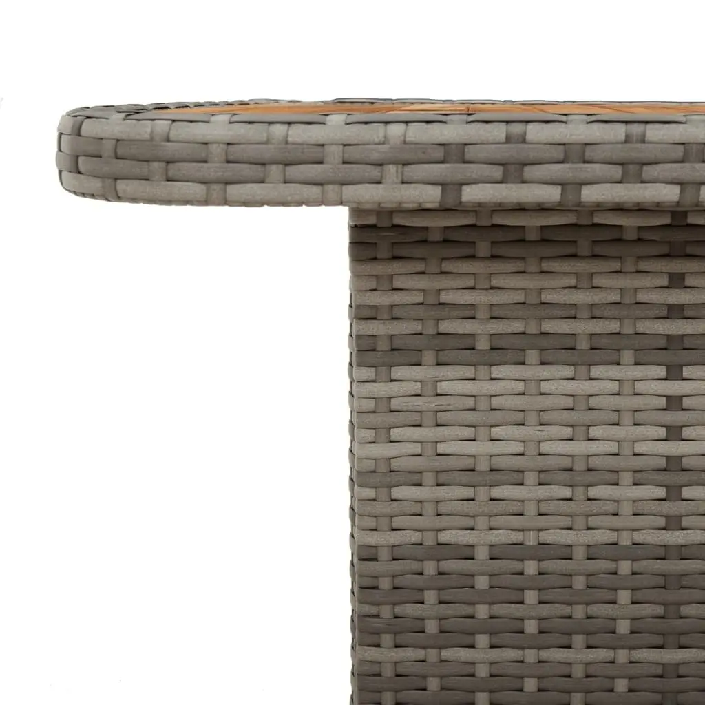 80x80x71cm Grey Poly Rattan Garden Table
