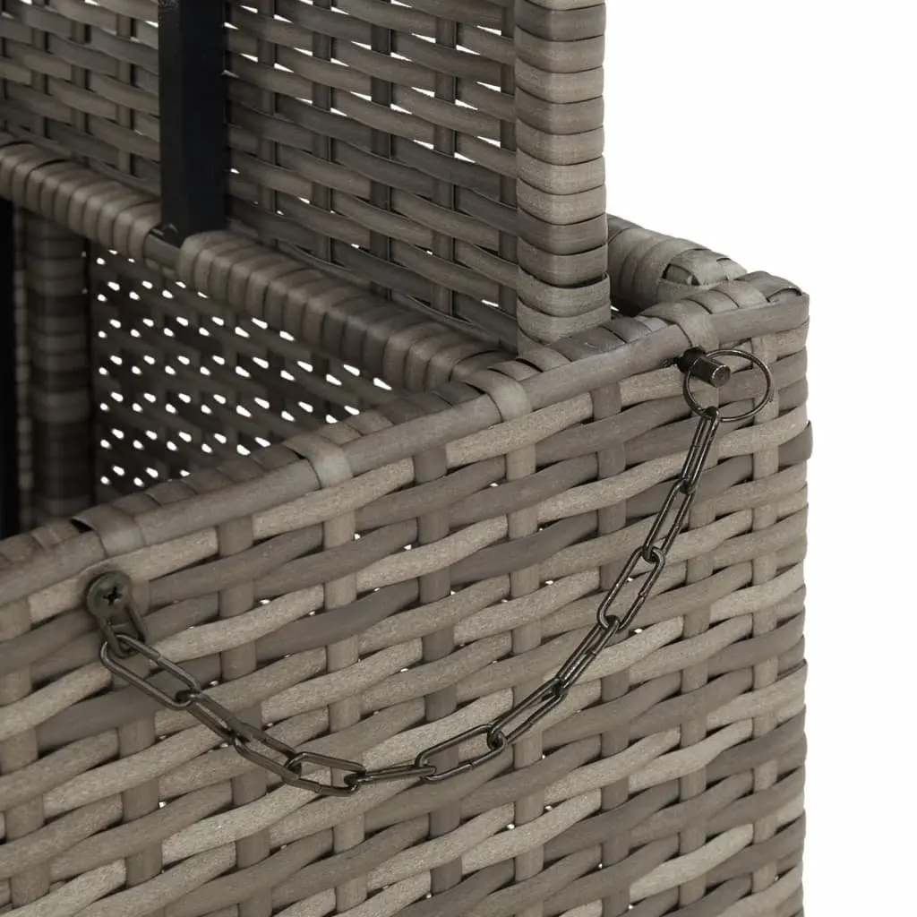 80x80x71cm Grey Poly Rattan Garden Table