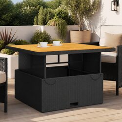 Durable Black Garden Table 110x110x71 cm for Outdoor Spaces