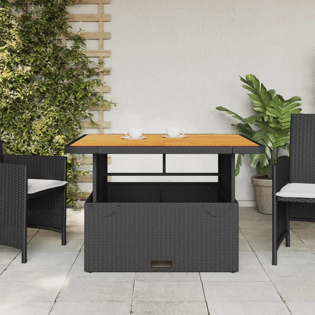 Black Garden Table 110x110x71 cm for Outdoor Spaces