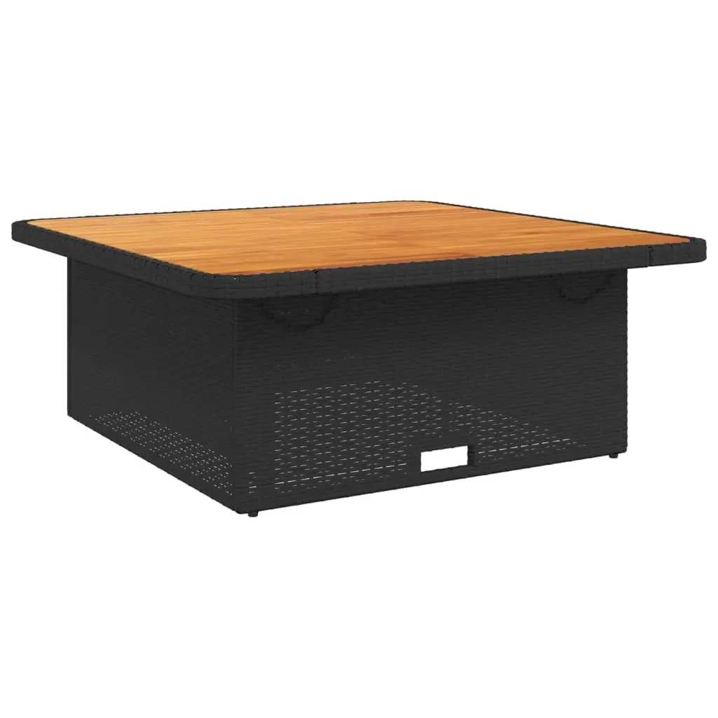 Black Garden Table 110x110x71 cm for Outdoor Spaces