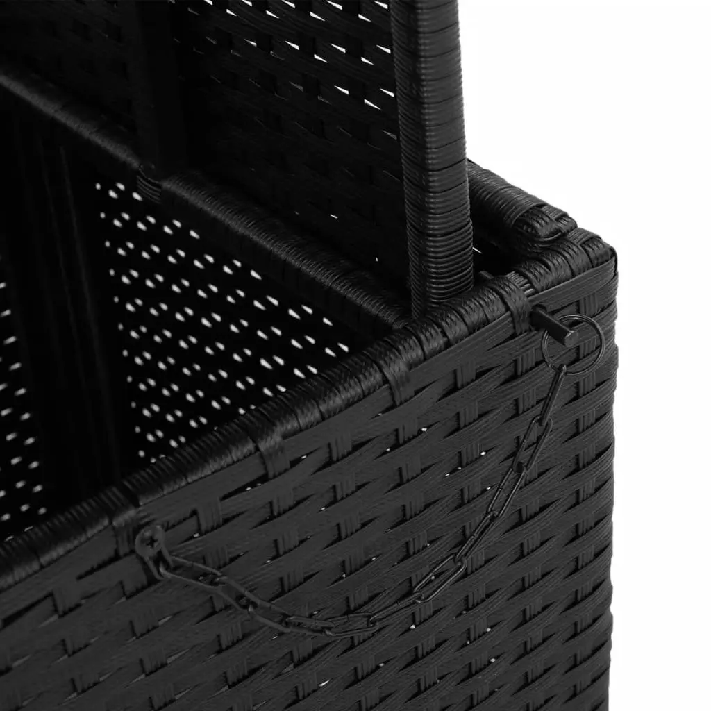 Garden Table Acacia Wood PE Rattan Powder-coated Steel 90x55x71cm Black