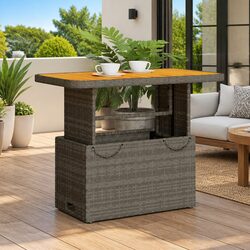 Grey Garden Table 90x55x71 cm for Outdoor Use