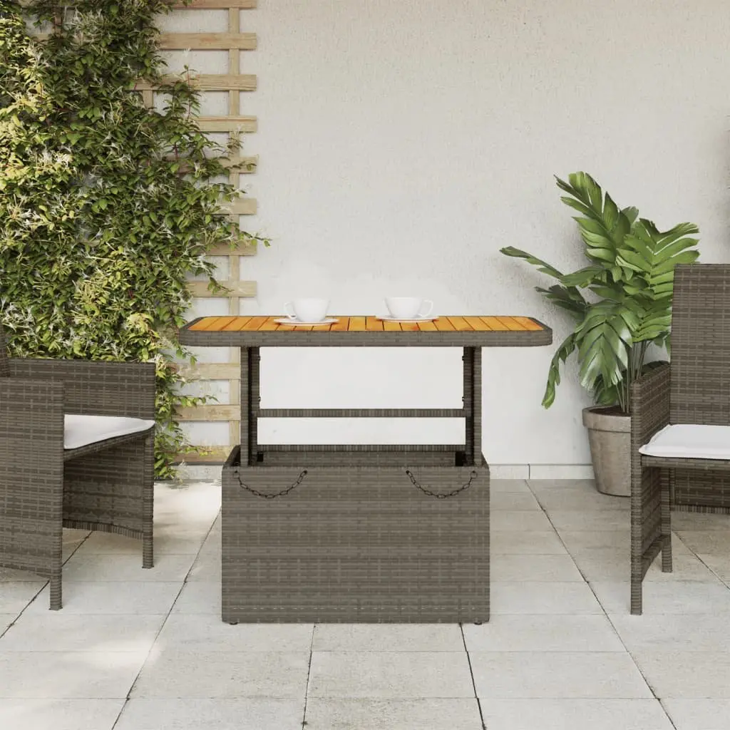 Grey Garden Table 90x55x71 cm for Outdoor Use