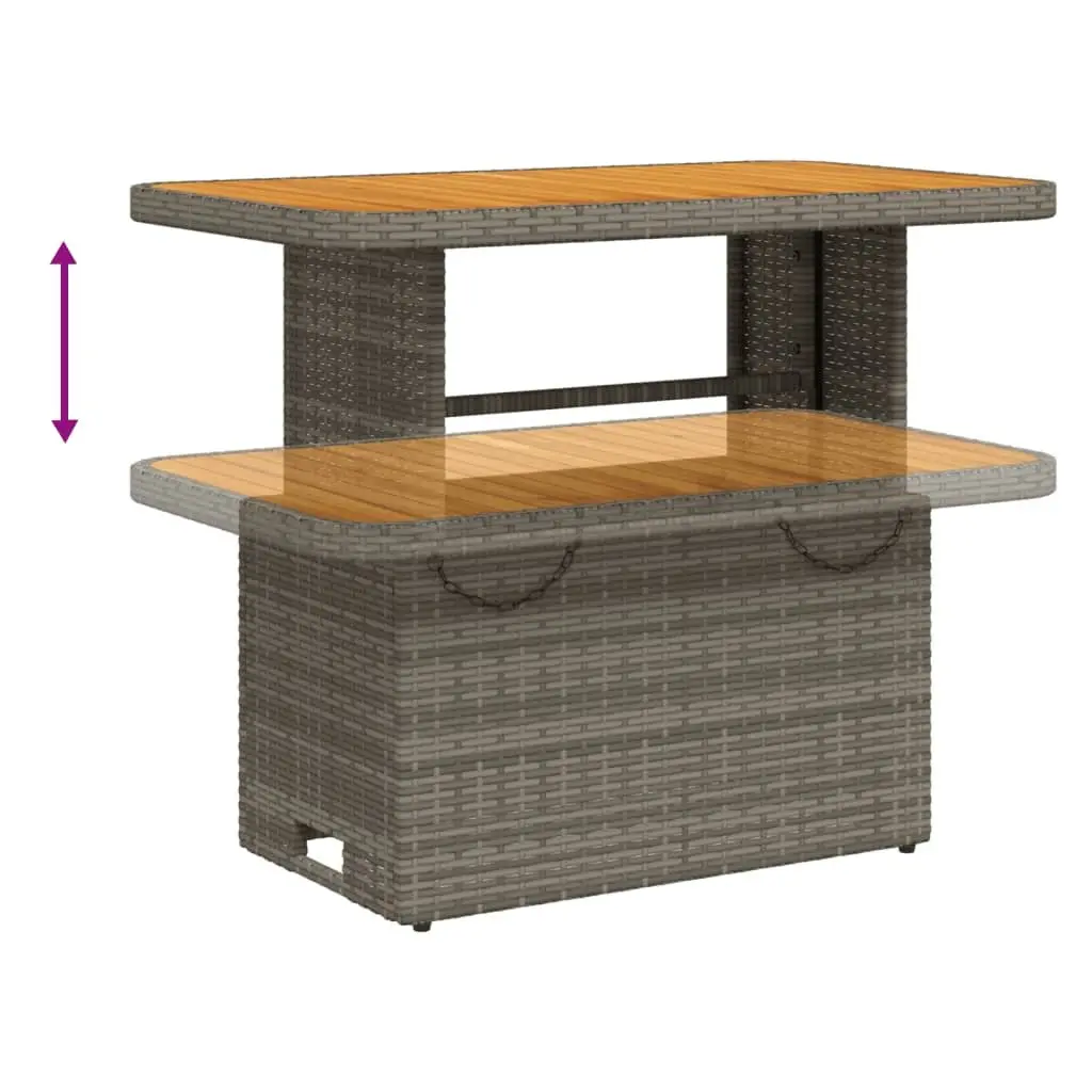 Grey Garden Table 90x55x71 cm for Outdoor Use