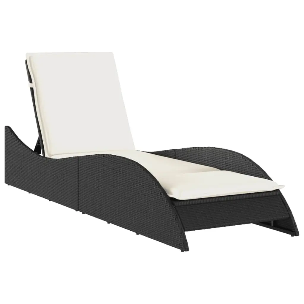 Black Sun Lounger with Adjustable Backrest
