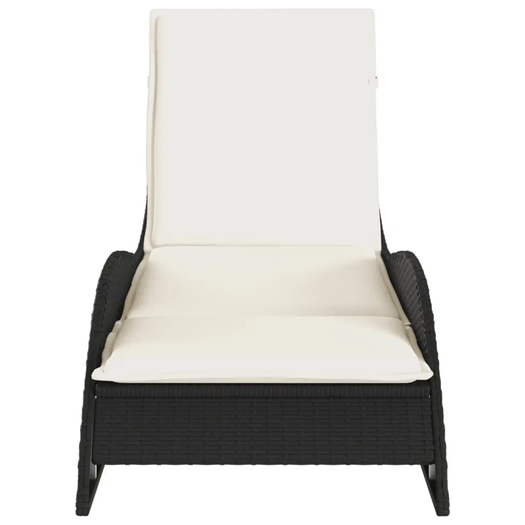 Black Sun Lounger with Adjustable Backrest