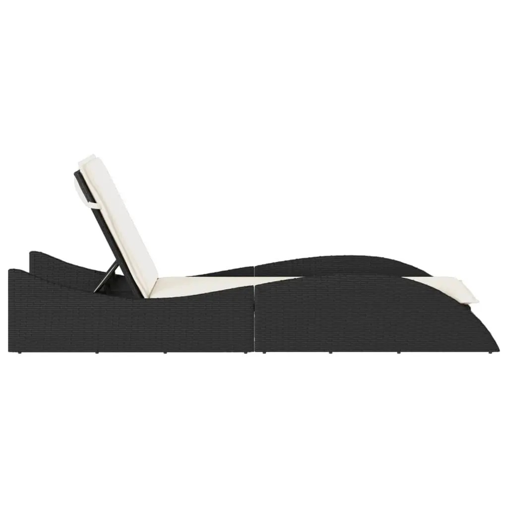 Black Sun Lounger with Adjustable Backrest