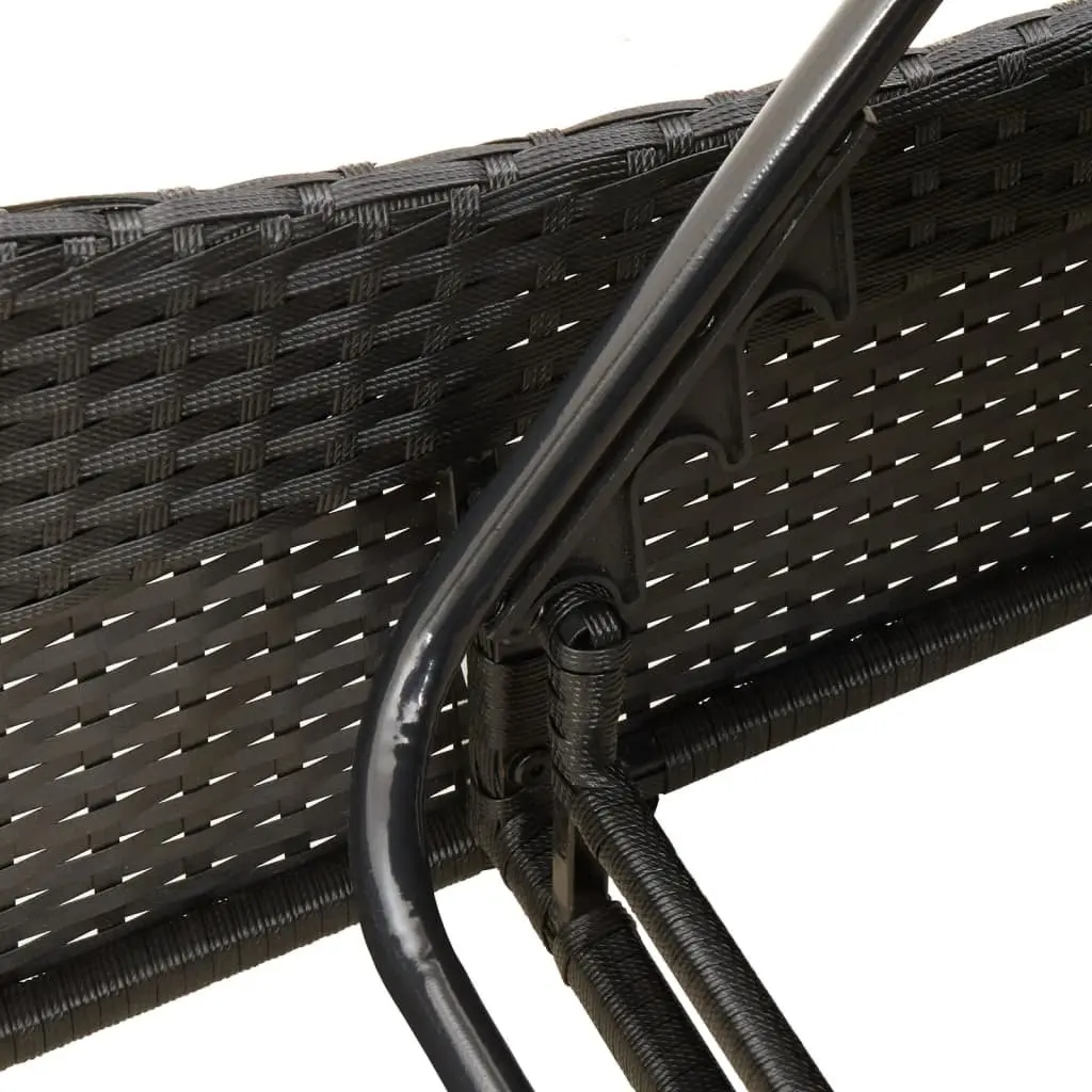 Black Sun Lounger with Adjustable Backrest