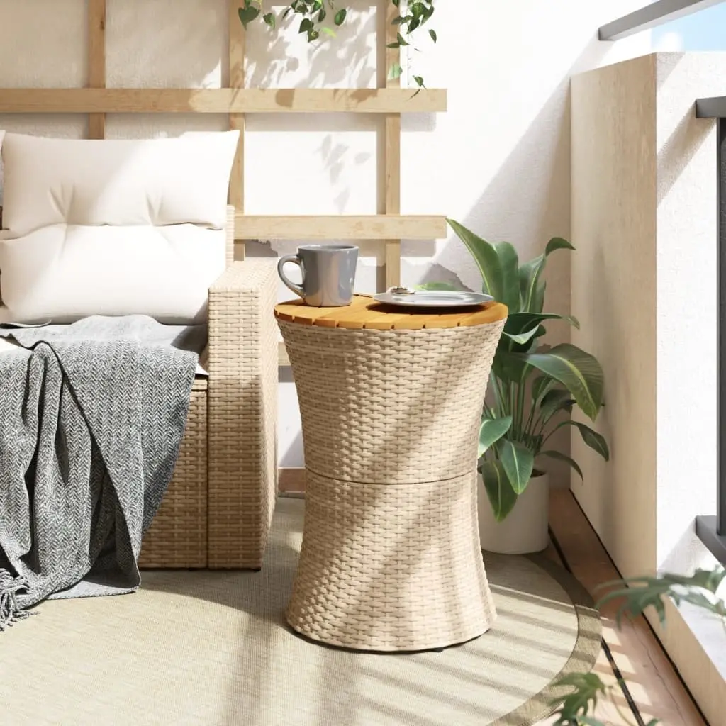 Outdoor Drum-Shaped Garden Side Table in Beige