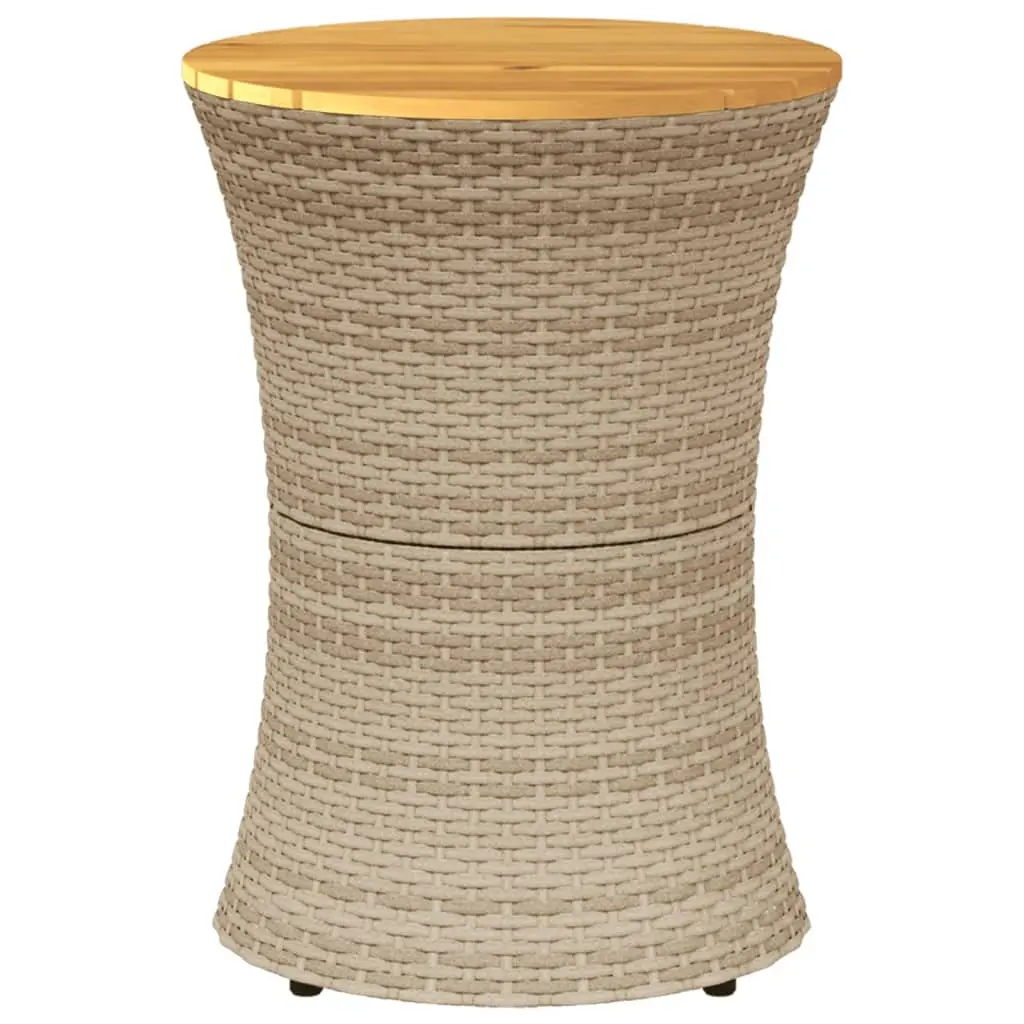 Outdoor Drum-Shaped Garden Side Table in Beige