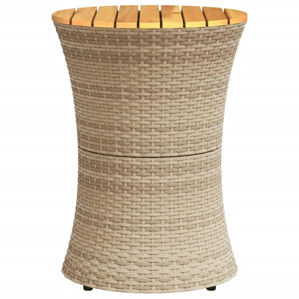 Outdoor Drum-Shaped Garden Side Table in Beige