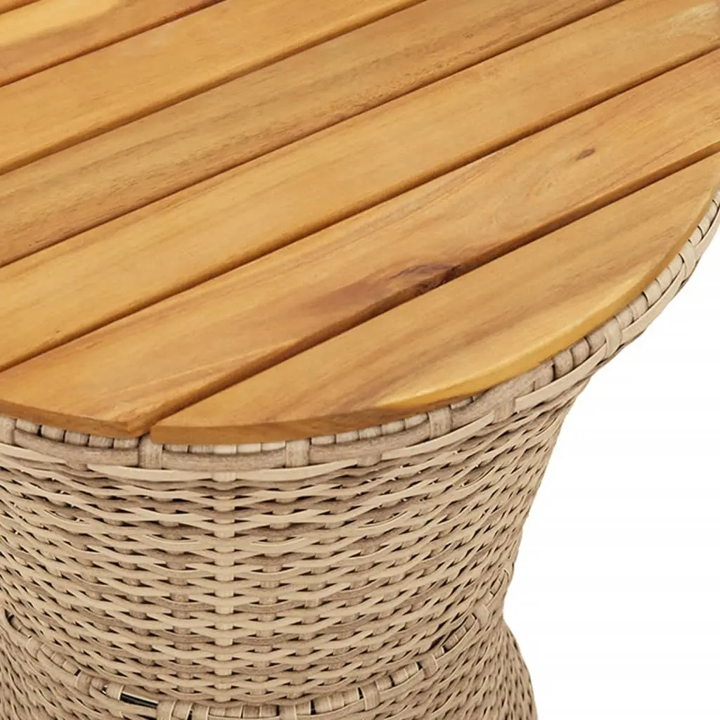 Outdoor Drum-Shaped Garden Side Table in Beige