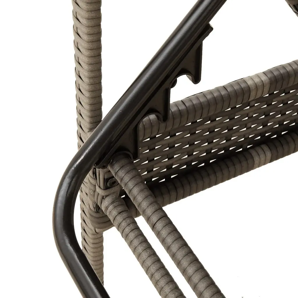 Sun Lounger PE Rattan Adjustable Backrest Garden Lounge Chair Grey