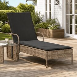 Durable Sun Lounger with Wheels and Adjustable Backrest