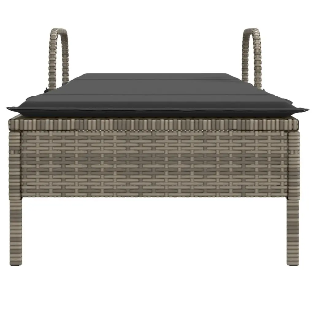 Sun Lounger with Wheels and Adjustable Backrest