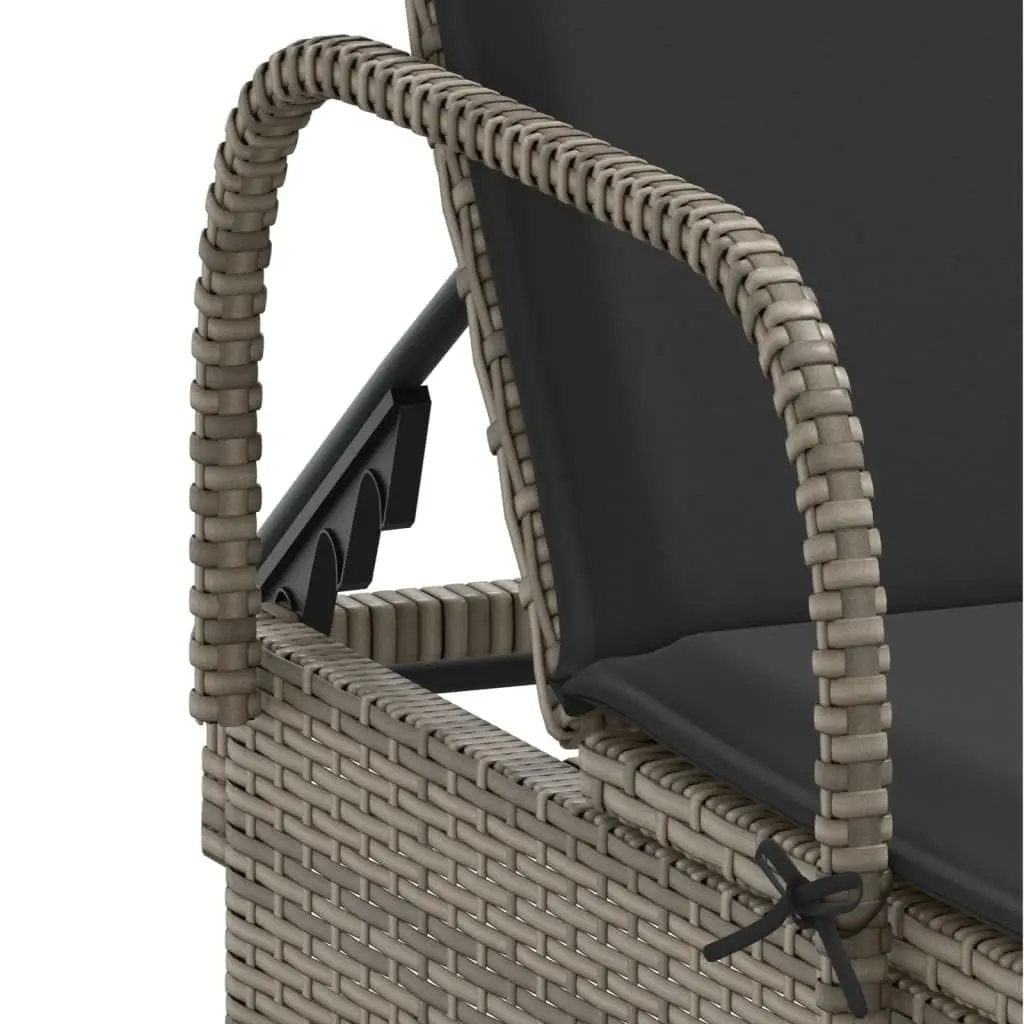 Sun Lounger with Wheels and Adjustable Backrest