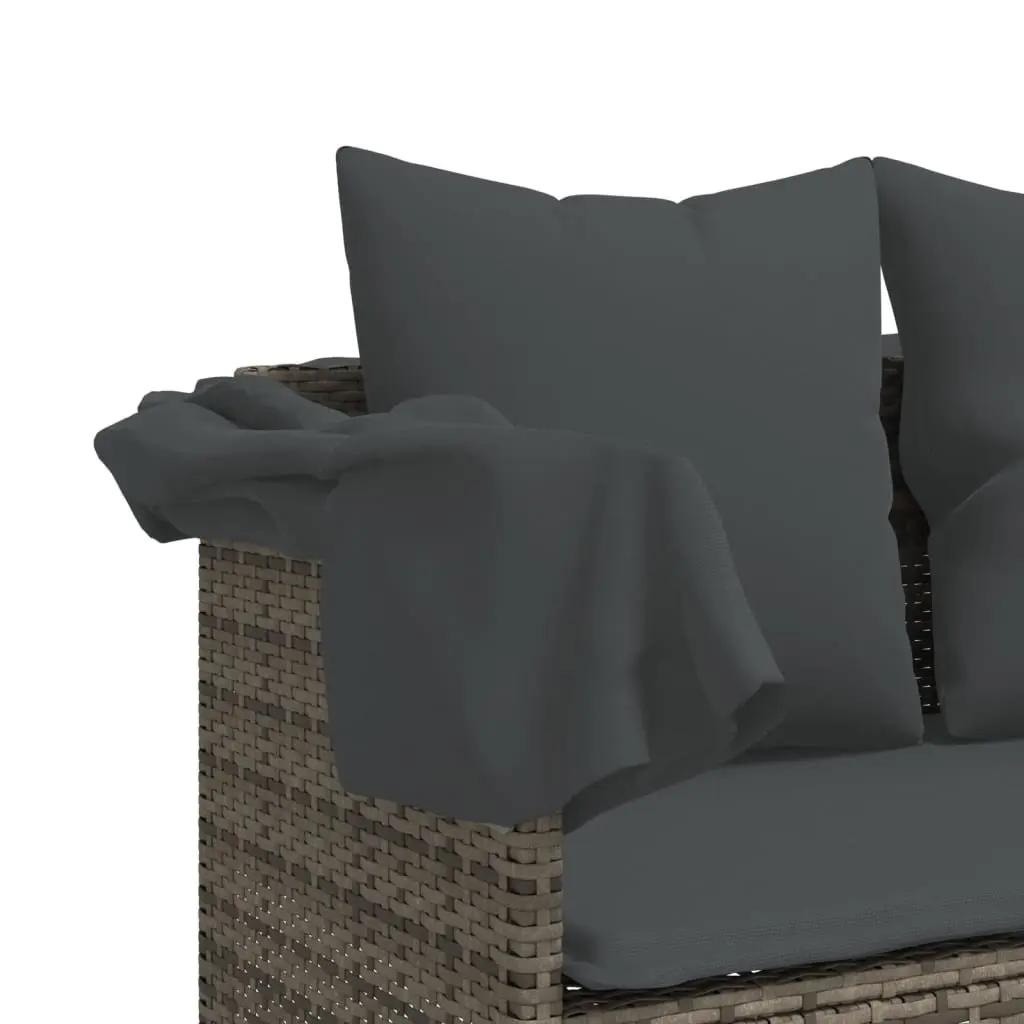 Adjustable Sun Lounger with Grey Cushions