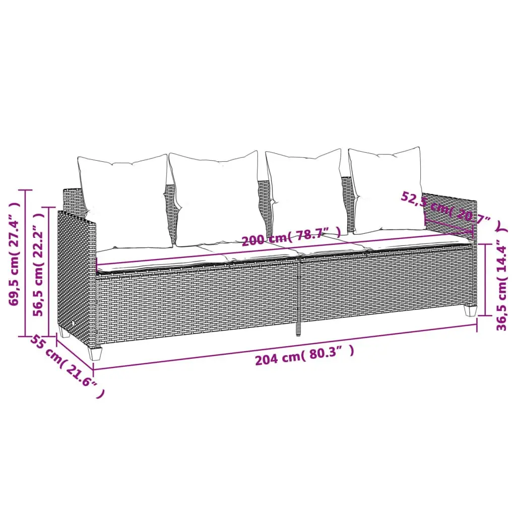 Adjustable Sun Lounger with Grey Cushions