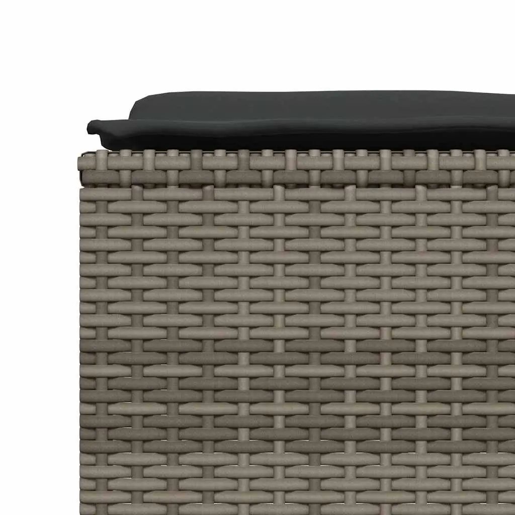 Garden Stools with Cushions 4 pcs Grey Set