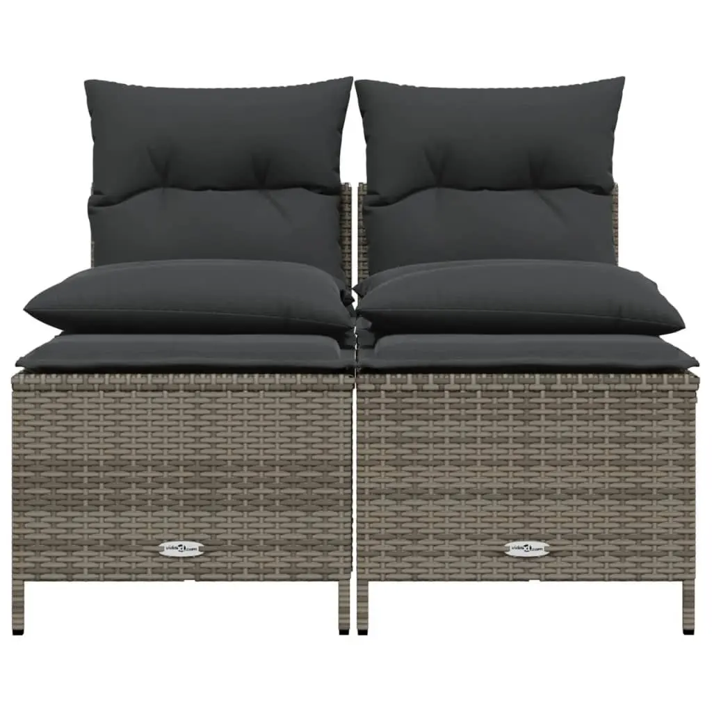 4 Piece Outdoor Sofa Set Poly Rattan Grey Patio Furniture