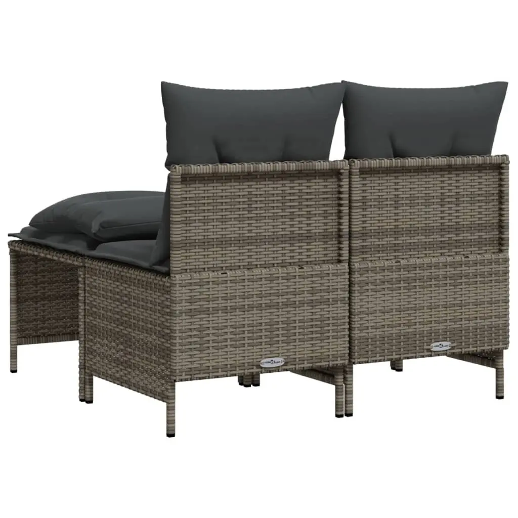 4 Piece Outdoor Sofa Set Poly Rattan Grey Patio Furniture