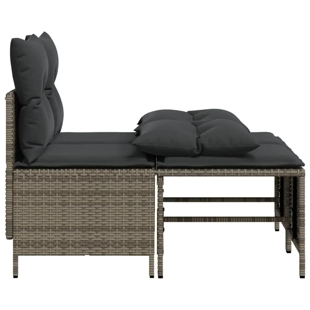 4 Piece Outdoor Sofa Set Poly Rattan Grey Patio Furniture