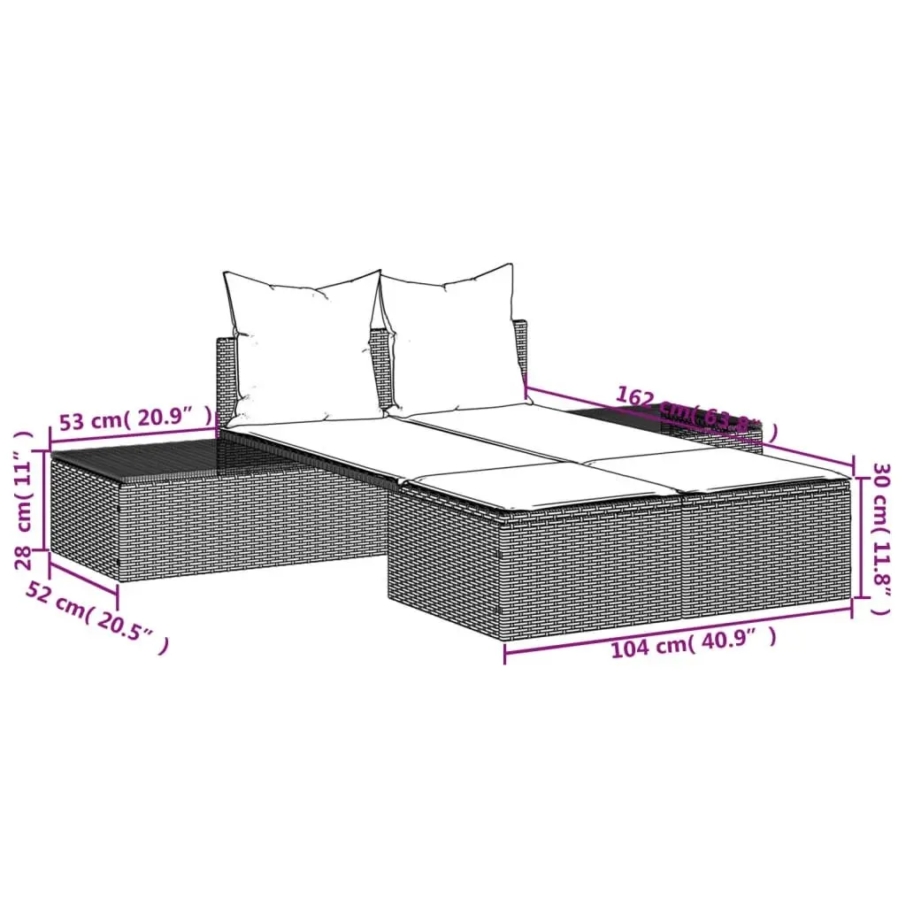 Double Sun Lounger for Outdoor Comfort