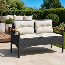 Durable Garden Bench with Cushions for Outdoor Spaces
