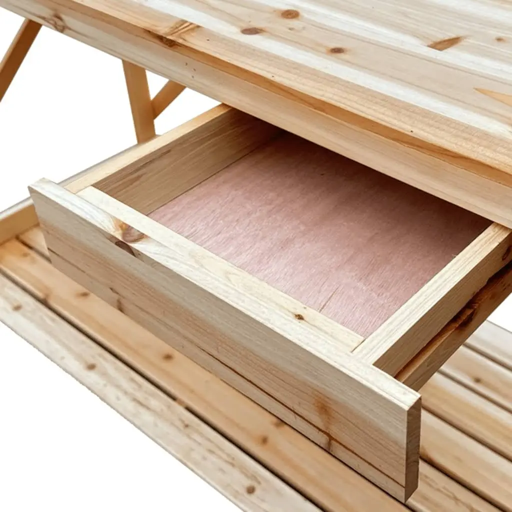 Potting Bench with Trellis and Metal Hooks