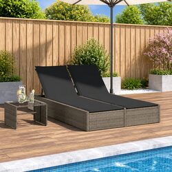 Durable Double Sun Lounger with Cushions for Outdoor Relaxation