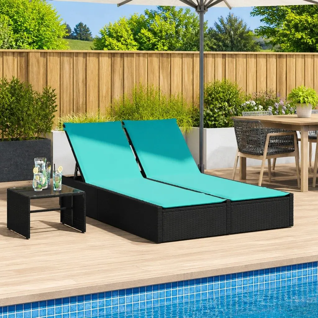 Double Sun Lounger with Adjustable Backrest