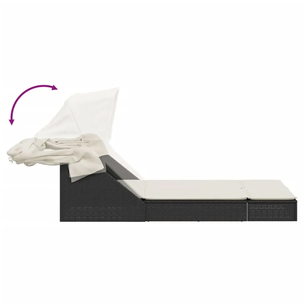 Double Sun Lounger with Adjustable Canopy