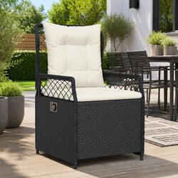 Black Adjustable Reclining Outdoor Chairs Set of 2