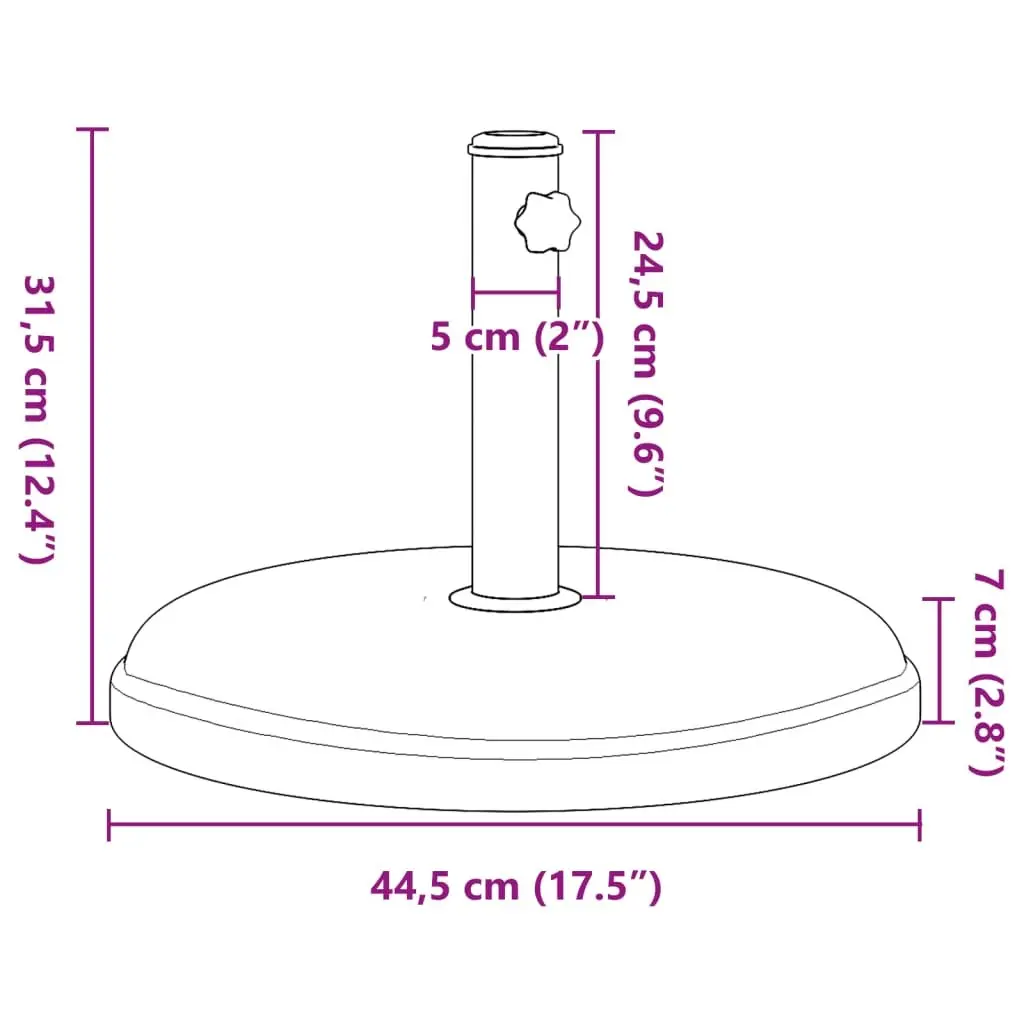 Grey Round Parasol Base for Stability