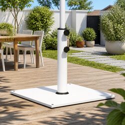 Durable Square Parasol Base White 17kg Umbrella Stand
