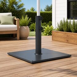 Sturdy Grey Parasol Base with Pole Adapters
