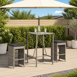 2-Piece Outdoor Bar Stool Set with Cushions for Patios