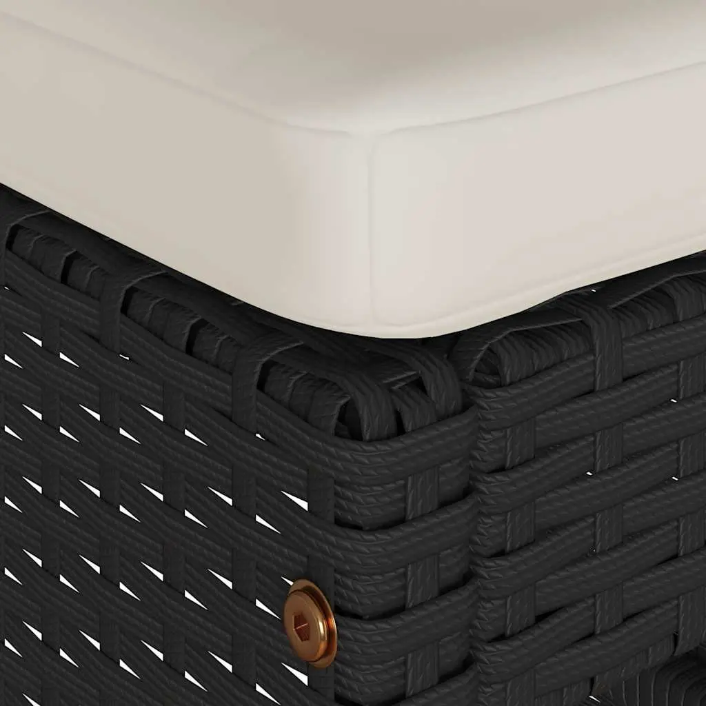 4-Piece Black Outdoor Bar Stool Set with Cushions