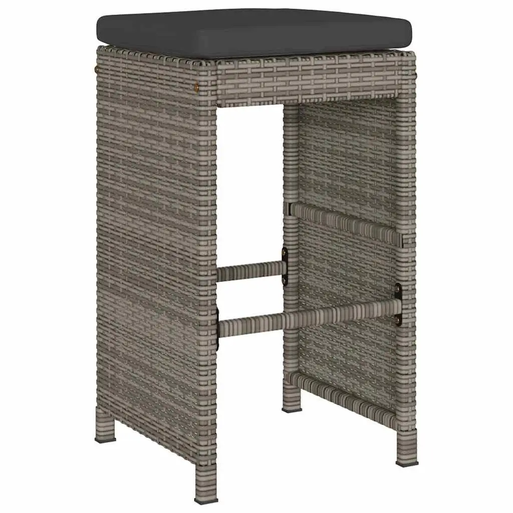 4-Piece Outdoor Bar Stools Set with Cushions