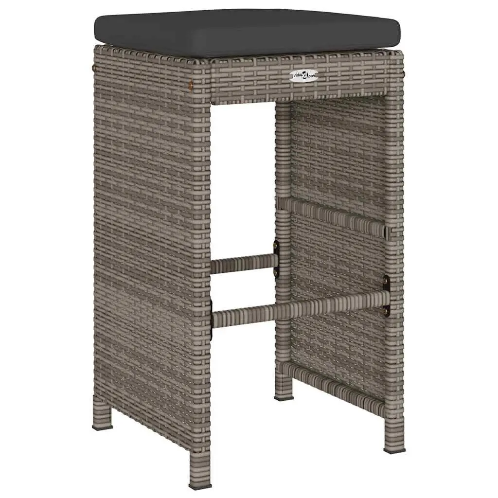 4-Piece Outdoor Bar Stools Set with Cushions