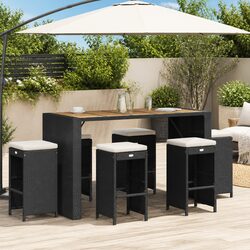 Durable Outdoor Bar Stool Set of 6 with Cushions