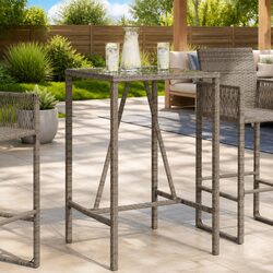 Stylish Grey Outdoor Bar Table for Patio or Garden