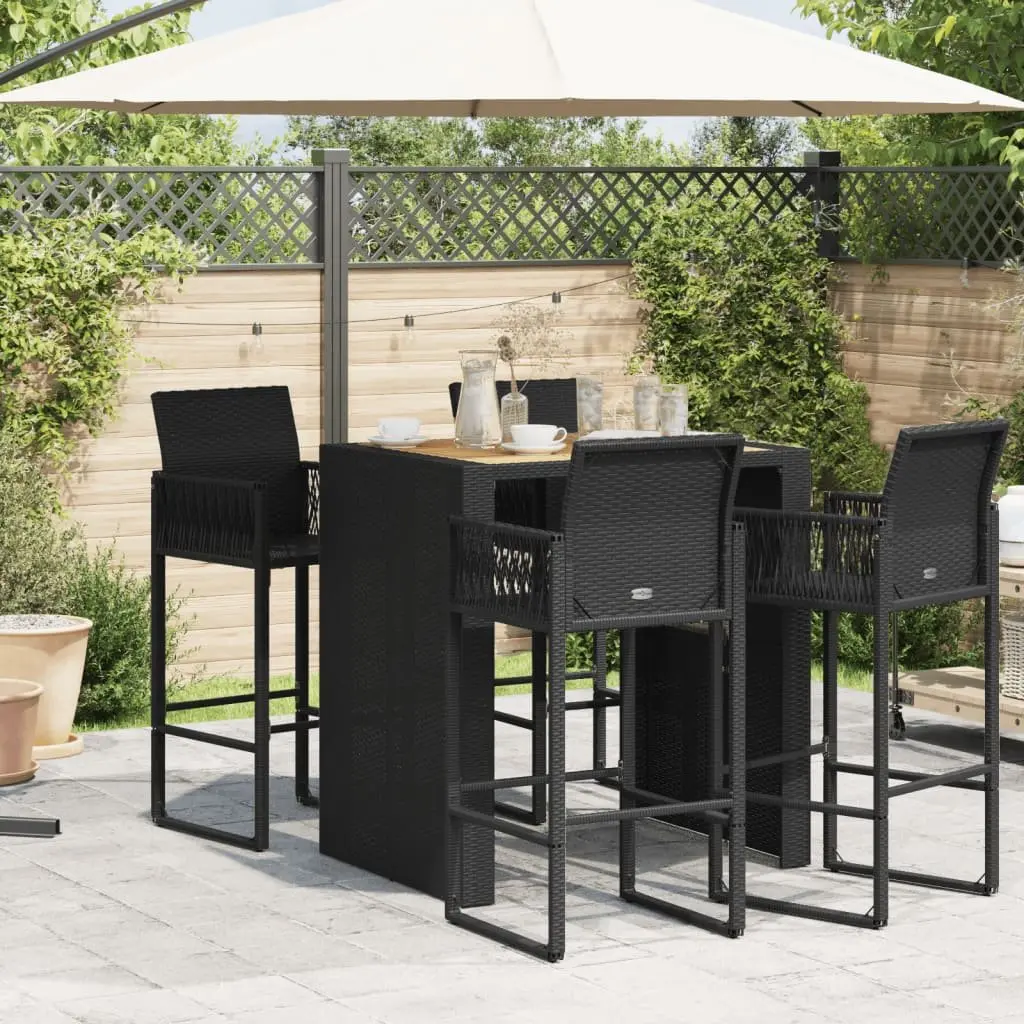 Outdoor Bar Table with Acacia Wood Top