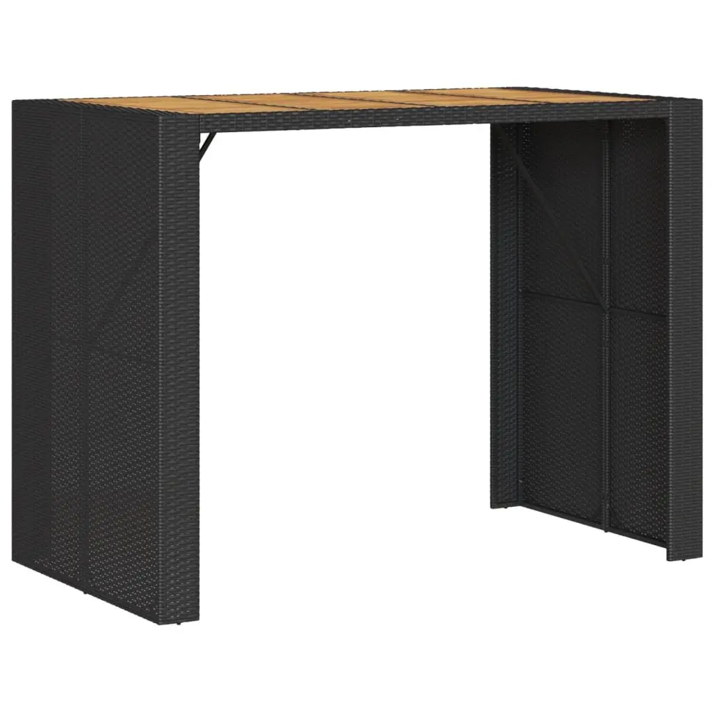 Outdoor Bar Table with Durable Poly Rattan Frame