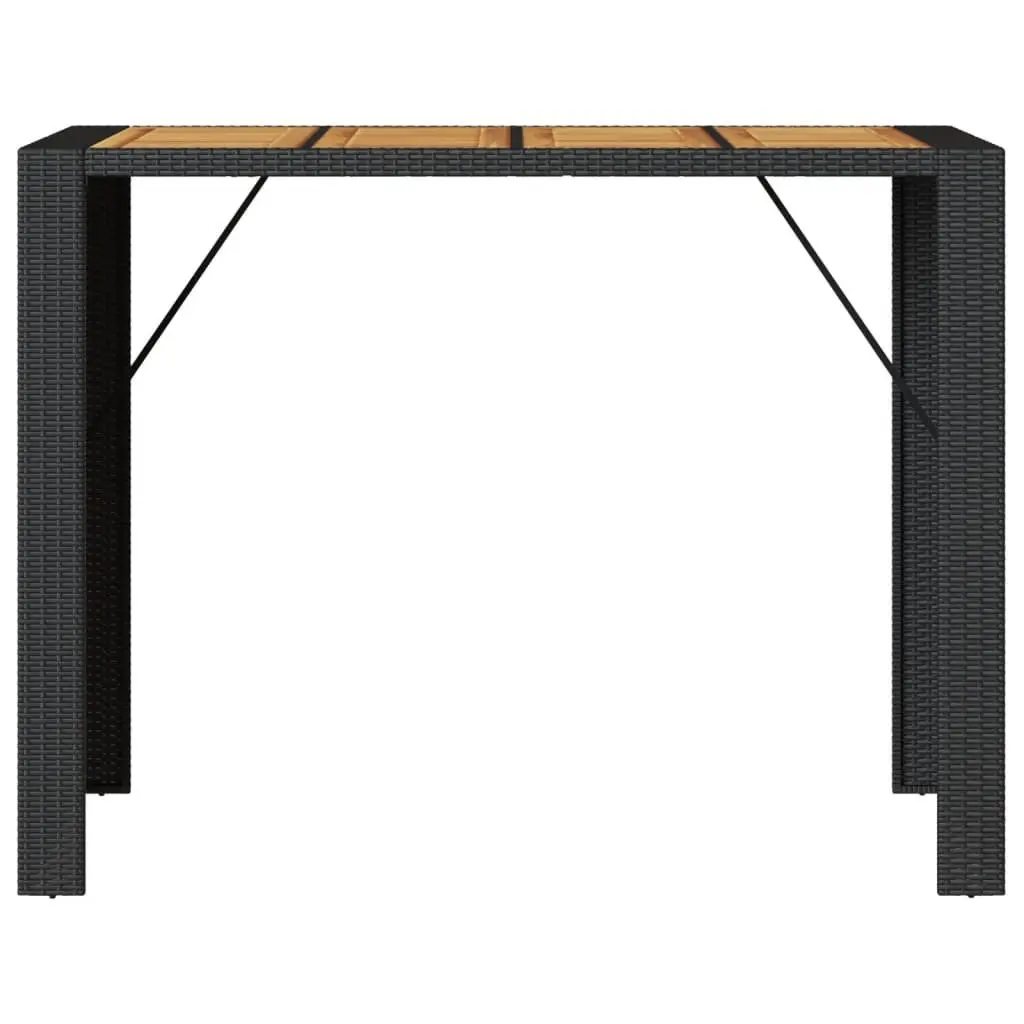 Outdoor Bar Table with Durable Poly Rattan Frame