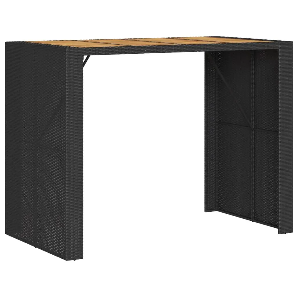 Outdoor Bar Table with Durable Poly Rattan Frame