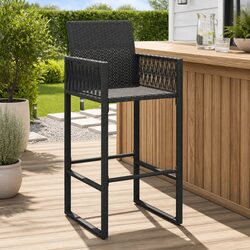 Durable Outdoor Bar Stools Set of 2 with Armrests